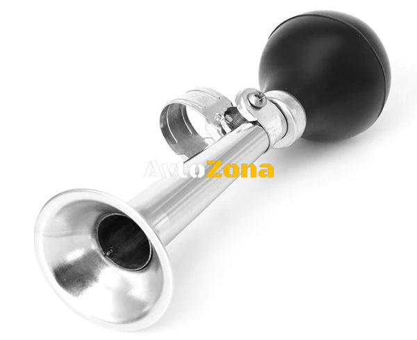 Клаксон Тромба Ретро Метална Единична Хромирана За Велосипед 20см Дължина - Avtozona