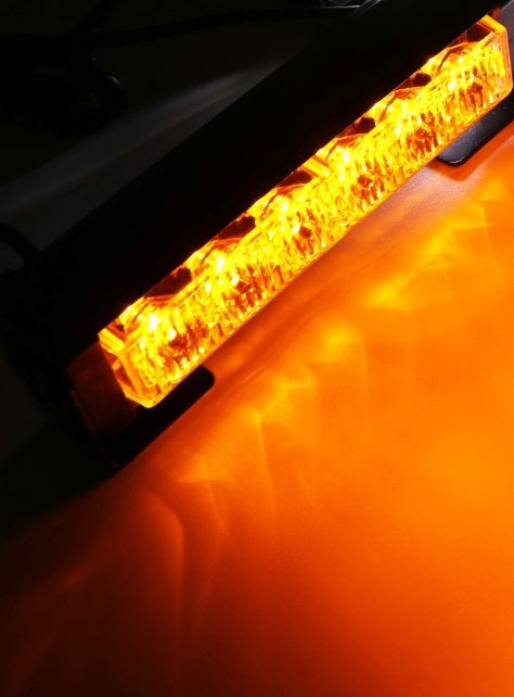 Комплект 2 Броя по 17 cm Сигнална Аварийна Блиц Маяк Led Бар Лампа За Пътна Помощ Платформа 12V-24V 14 режима - Avtozona