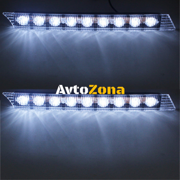 Комплект Извити За Броня Предни Мощни 9 Led Лед Диодни Дневни Светлини 12V 54W - Avtozona