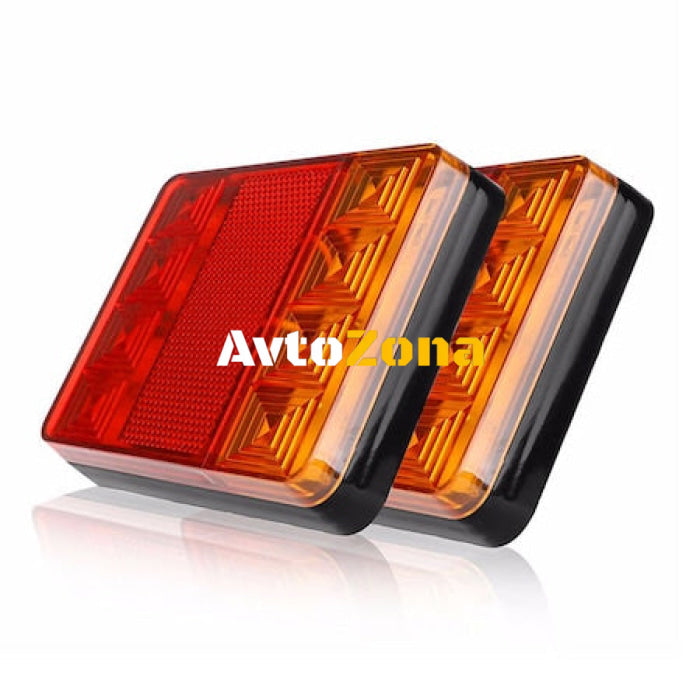 Комплект LED Диодни стопове стоп светлини задни светлини 12V-24V за бус камион ТИР ремарке каравана платформа - Avtozona
