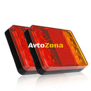 Комплект LED Диодни стопове стоп светлини задни светлини 12V-24V за бус камион ТИР ремарке каравана платформа - Avtozona