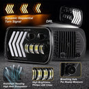 Комплект ляв и десен универсалeн 5x7 инча ЛЕД LED фар лампа халоген 12V-24V