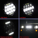 Комплект от 2бр. универсален 7 инча 18см ЛЕД LED фар лампа халоген 12V-24V