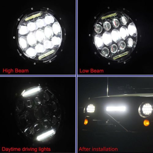 Комплект от 2бр. универсален 7 инча 18см ЛЕД LED фар лампа халоген 12V-24V