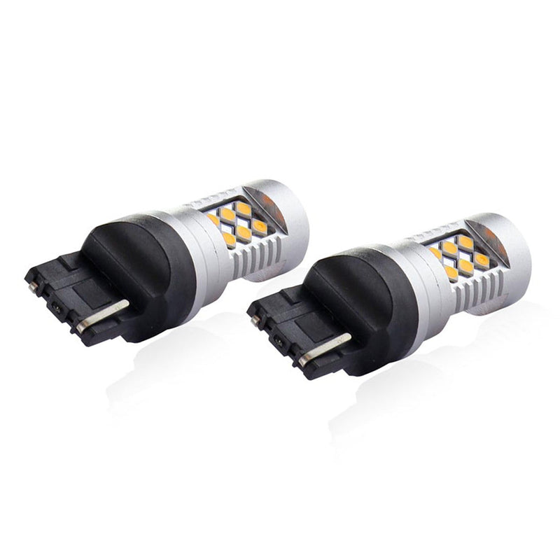 Комплект от 2бр. LED Лед Диодни крушки T20 WY21W Canbus 3030 24SMD 12V-24V оранжева светлина - Avtozona