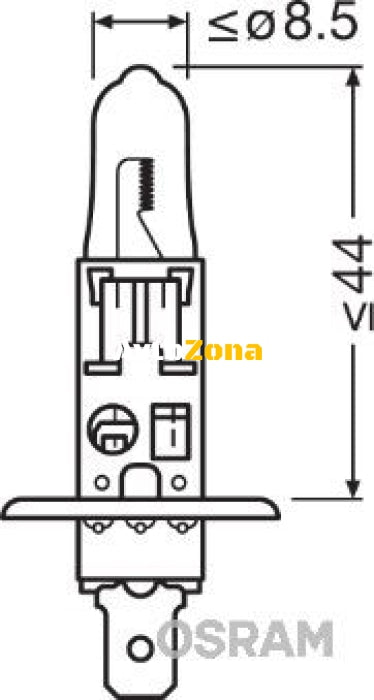 Комплект от 2 броя халогенни крушки Osram H1 Х1 Night Breaker Laser Next Gen + 150% 55W 12V P14.5S - Avtozona