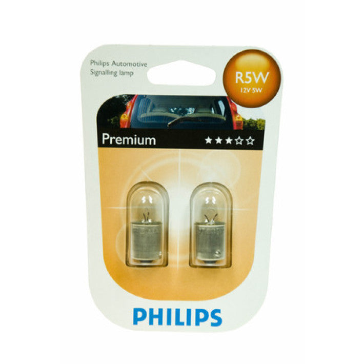 Комплект от 2 броя крушки крушка (R5W) 12V BA15S 5W в блистер бяла светлина Philips - Avtozona