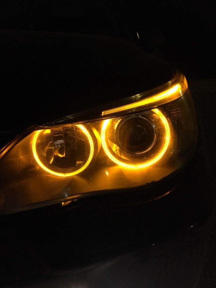 Комплект от 2 броя LED крушки Angel Eyes ангелски очи 12V-24V цвят жълт за BMW с Canbus без грешки - Avtozona
