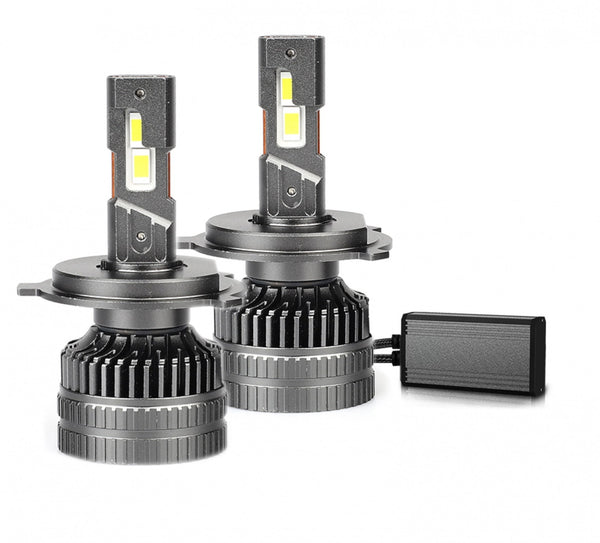 Комплект от 2 броя LED ЛЕД диодни крушки H4 Х4 12V 120W 13000lm за фарове Canbus без грешки 6000К къси/дълги - Avtozona