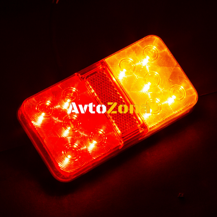 Комплект от 2 броя LED Лед Диодни Стопове Стоп Задна Светлина Slim 12V За Камион Ремарке Бус Ван Каравана и др. 15 cm x 8 cm - Avtozona