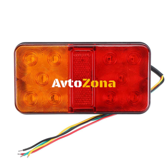 Комплект от 2 броя LED Лед Диодни Стопове Стоп Задна Светлина Slim 12V За Камион Ремарке Бус Ван Каравана и др. 15 cm x 8 cm - Avtozona