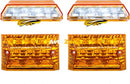 Комплект от 2 броя LED ЛЕД плафон за регистрационен номер оранжев жълто-бяло за камион ремарке каравана бус ван трактор и др. 12V - Avtozona
