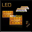 Комплект от 2 броя LED ЛЕД плафон за регистрационен номер оранжев жълто-бяло за камион ремарке каравана бус ван трактор и др. 12V - Avtozona