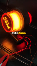 Комплект от 2 броя LED ЛЕД страничен габарит рогче 12 -24V оранжево - червено “old school” Неон Ефект с лого FD - Avtozona