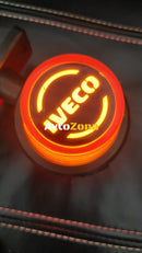 Комплект от 2 броя LED ЛЕД страничен габарит рогче 12 -24V оранжево - червено “old school” Неон Ефект с лого Iv - Avtozona