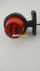 Комплект от 2 броя LED ЛЕД страничен габарит рогче 12 -24V оранжево - червено “old school” Неон Ефект с лого Iv - Avtozona