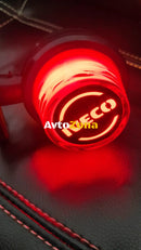 Комплект от 2 броя LED ЛЕД страничен габарит рогче 12 -24V оранжево - червено “old school” Неон Ефект с лого Iv - Avtozona