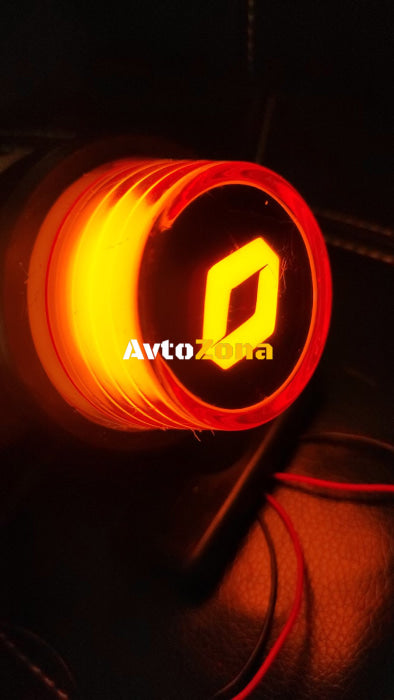 Комплект от 2 броя LED ЛЕД страничен габарит рогче 12 -24V оранжево - червено “old school” Неон Ефект с лого RNT - Avtozona