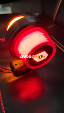 Комплект от 2 броя LED ЛЕД страничен габарит рогче 12 -24V оранжево - червено “old school” Неон Ефект с лого RNT - Avtozona