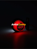 Комплект от 2 броя LED ЛЕД страничен габарит рогче 12 -24V оранжево - червено “old school” Неон Ефект с лого Vol - Avtozona