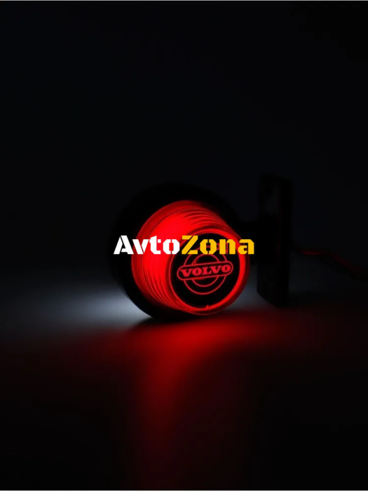 Комплект от 2 броя LED ЛЕД страничен габарит рогче 12 -24V оранжево - червено “old school” Неон Ефект с лого Vol - Avtozona