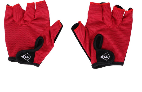 Комплект от 2 броя ръкавици за колело велосипед без пръсти червено-черно размер M DUNLOP - Avtozona