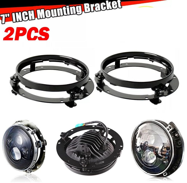 Комплект от 2бр Монтажна скоба стойка за кръгли фарове 7 инча 18см инча за мотоциклети и джипове - Avtozona