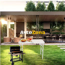 Комплект от 4 броя столове със сгъваема алуминиева маса 120 х 60 см. за пикник къмпинг градина тераса двор и др. - Avtozona