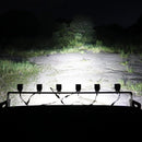 Комплект от 4 броя Лед LED Халогени Лампи с Окабеляване Бяла Flood + Бяла DRL