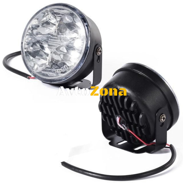 Комплект от кръгли дневни DRL LED светлни с 4 SMD диода 2бр - Avtozona