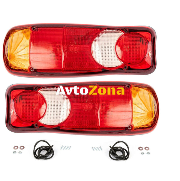 Комплект Стопове с Кабел и Крушки За Бус Камион ТИР Ремарке Караванa Платформа 12V-24V 6 Функции 35cm x 13 cm - Avtozona