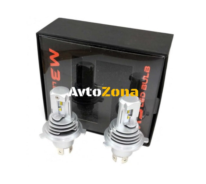 Комплект Умалени Мини Лед Led Диодни Крушки М3 H4 Х4 12V 24V 50W 5000lm за Трактори Мотоциклети Мотори Автомобили - Avtozona