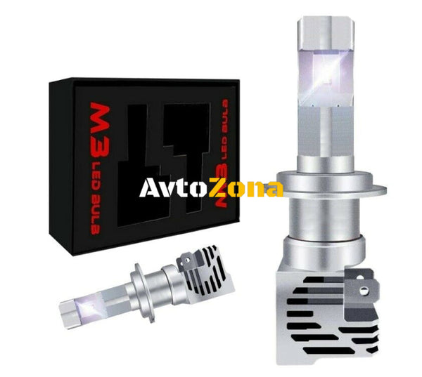 Комплект Умалени Мини Лед Led Диодни Крушки М3 H7 Х7 12V 24V 50W 5000lm за Трактори Мотоциклети Мотори Автомобили - Avtozona