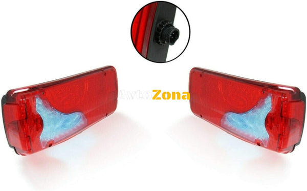 Комплект Задни Диодни LED Лед Стопове - 400mm x 150mm x 85mm 24V - с букса - подходящи за Камион Тир Ремарке Каравана Платформа - Avtozona