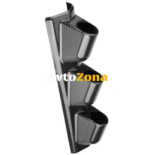 КОНЗОЛА - СТОЙКА ЗА КОЛОНКАТА ЗА 3 ИЗМЕРВАТЕЛНИ УРЕДА 52ММ - КАРБОН - Avtozona