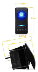 Копче Бутон За Вграждане за Буркан Маяк Блиц Светлини Аварийна Лампа LED Светлини 12V - 24V Надпис STROBE LIGHTS Синя Светлина - Avtozona