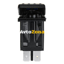 Копче Бутон За Вграждане за Буркан Маяк Блиц Светлини Аварийна Лампа LED Светлини 12V - 24V Надпис STROBE LIGHTS Синя Светлина - Avtozona