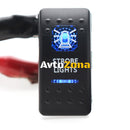 Копче Бутон За Вграждане за Буркан Маяк Блиц Светлини Аварийна Лампа LED Светлини 12V - 24V Надпис STROBE LIGHTS Синя Светлина - Avtozona