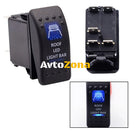 Копче Бутон За Вграждане за LED Лед Бар Халоген Светлини 12V - 24V Надпис ROOF LED LIGHT BAR Синя Светлина - Avtozona