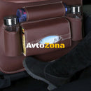 Кожен органайзер за кола със сгъваема масичка Кафяв - Avtozona