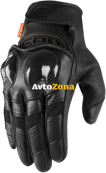 Кожени мото ръкавици ICON CONTRA2 - BLACK - Avtozona
