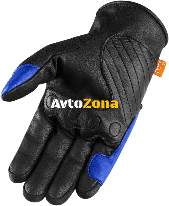 Кожени мото ръкавици ICON CONTRA2 - BLUE - Avtozona