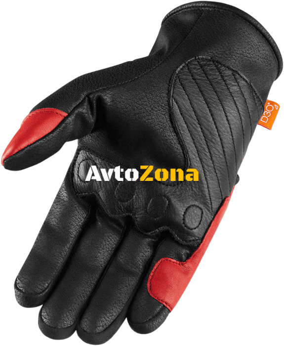 Кожени мото ръкавици ICON CONTRA2 - RED - Avtozona
