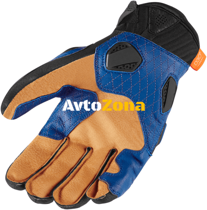 Кожени мото ръкавици ICON HYPERSPORT SHORT - BLUE - Avtozona