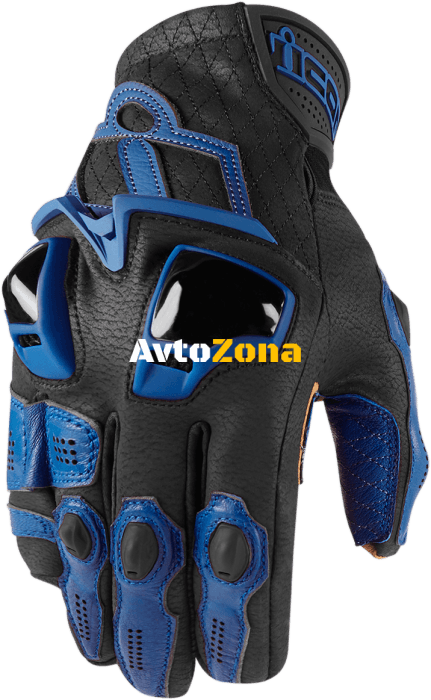 Кожени мото ръкавици ICON HYPERSPORT SHORT - BLUE - Avtozona