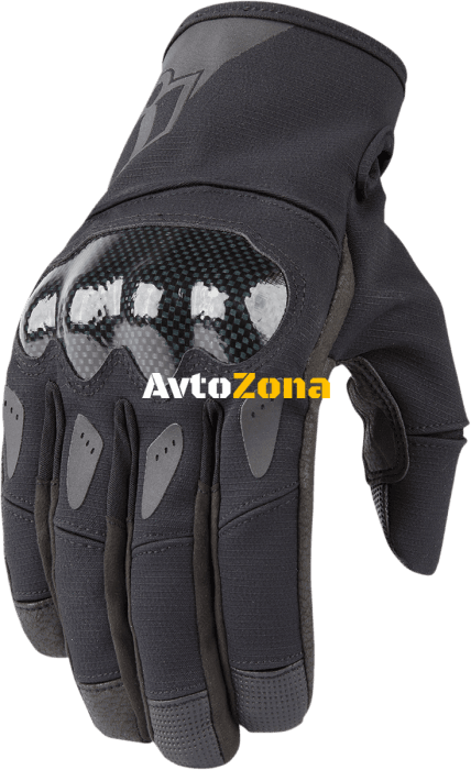 Кожени мото ръкавици ICON STORMHAWK - BLACK - Avtozona