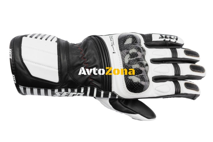 Кожени ръкавици SECA MERCURY IV BLACK/WHITE - Avtozona