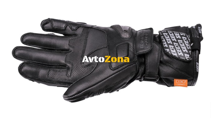 Кожени ръкавици SECA TRACKDAY BLACK - Avtozona