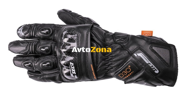 Кожени ръкавици SECA TRACKDAY BLACK - Avtozona