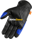 Кожени мото ръкавици ICON CONTRA2 - BLUE - Avtozona